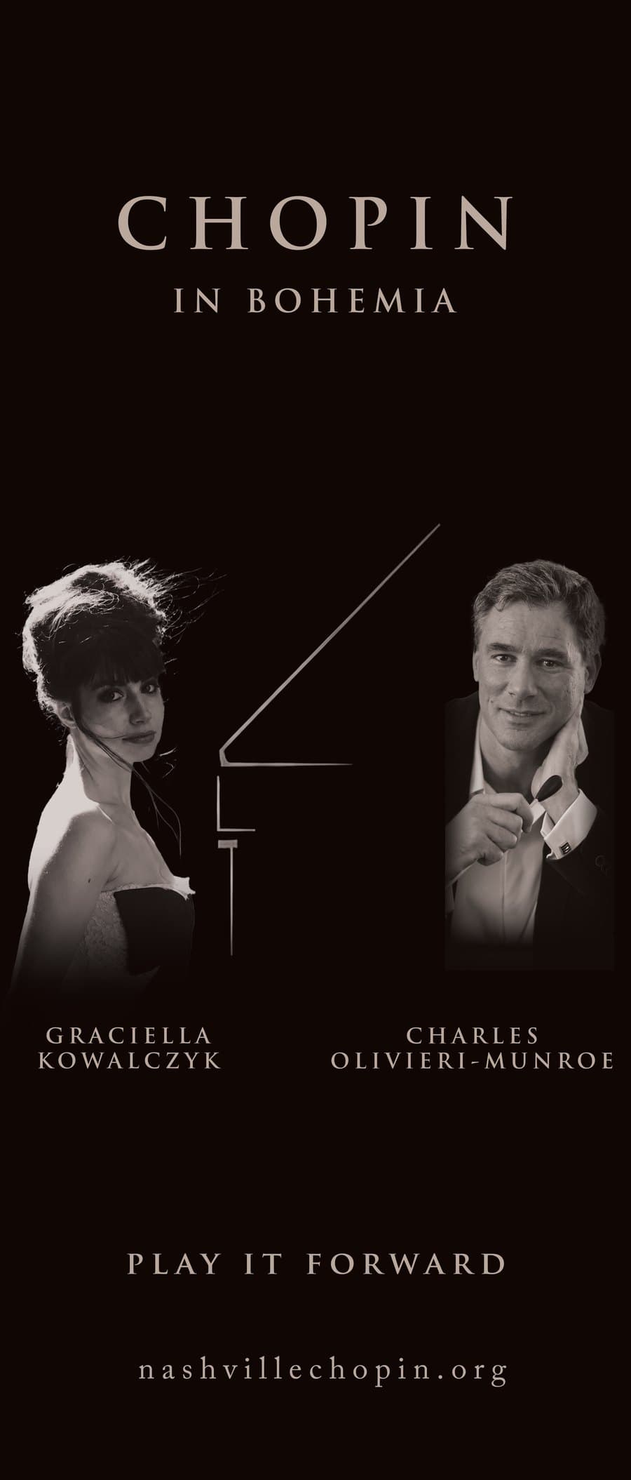 Chopin in Bohemia banner with Graciella Kowalczyk and Charles Olivieri-Munroe: Play it forward, nashvillechopin.org